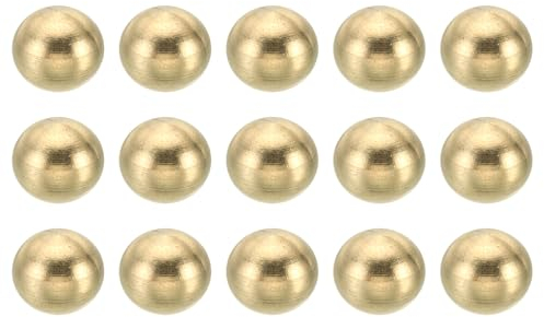 PATIKIL M6x1 Gewinde Hutmuttern Knopf 15 Pack Messing Kugel Lampe Dekoration Schraubkappen Mutter Abdeckmutter für Möbel Beleuchtung oder Basteln Projekt 12mm
