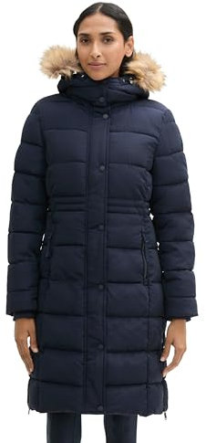 TOM TAILOR Damen Puffer Parka mit Abnehmbarer Kapuze, 10668 - Sky Captain Blue, XXXL