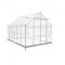 GRINDI IN THE GARDEN - Garten Gewächshaus Aluminium Gartenhaus Treibhaus aus Polycarbonat für Garten, Alu - Verbena I, 3,7x2,4m - Schrägdach stabil Winterfest & Einfach zu Montieren