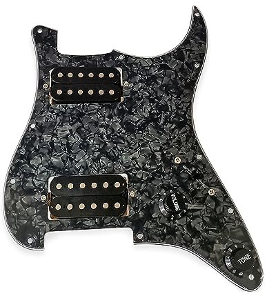 E Gitarren Board Gitarren Schlagbrett 3-lagiges PVC E Gitarren Board Schlagbrett Pickups Mit HH Tonabnehmer Geladen Vorverdrahtetes Gitarren Pickup Set Vorverdrahteter Pick Guard Single Coil SSH