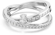 Swarovski Hyperbola Ring, Weißer, Rhodinierter Damenring mit Strahlenden Kristallen in Verschiedenen Schliffen