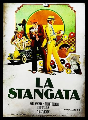 KUSTOM ART Dekoratives Poster für die Wand, Serie Filme, Prominente, La Stangad mit Robert Redford & Paul Newman, Kunstdruck auf beschichtetem Papier, 40 x 30 cm, ohne Rahmen