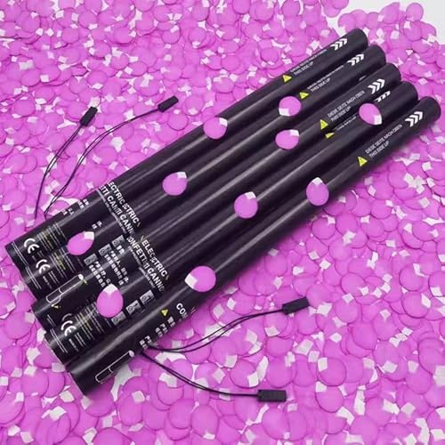 RayGenius 25 PCS Elektronische Multicolor Konfetti, 80 CM/31,5 Zoll biologisch abbaubar gemischte Farbe Konfetti Shooter für Hochzeiten Halloween Weihnachten Bar Bühne Effekt, bunt,Purple