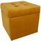 mg design Polsterhocker, 45x45 cm, Farbe Gold – weicher Sitz, aufklappbar mit Stauraum (50l) hält Einer Belastung von bis zu 100 kg Stand, Velours – Hocker für Wohnzimmer, Schlafzimmer, Diele