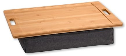 Neustanlo | Knietablett aus Holz | mit Griffen | gepolstert für hohe Stabilität | Bambus Textil | Maße: 45 x 31 cm/Höhe: 8 cm | ideal zum Essen, Lesen oder Arbeiten