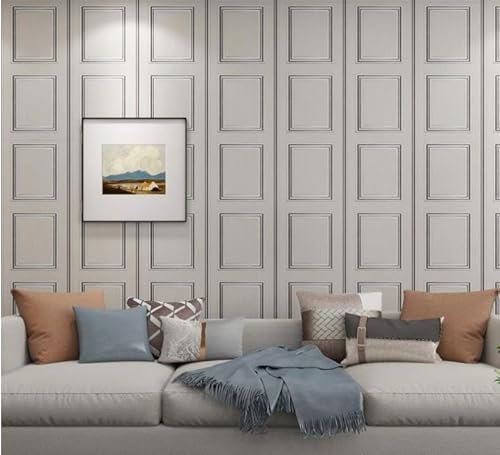 Papier Peint Intissé Gris Clair Papier Peint 3D pour La Maison Chambre Adulte Salon Décoration,Papier Peint Mural,Papier Peint Toilette 10,05 M X 0,53 M