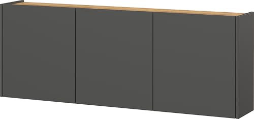 Germania Schuhschrank 1345-549 GW-Libbiano, in Graphit/Navarra-Eiche-Nb., mit geringer Tiefe, 138 x 52 x 25 cm (BxHxT)