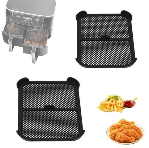 JXAXD 2 Stück Spritzschutz Heißluftfritteuse kompatibel mit Ninja AF400EU & AF451EU, Heißluftfritteuse Zubehör, Effektiver Wiederverwendbar Spritzschutz Zubehör
