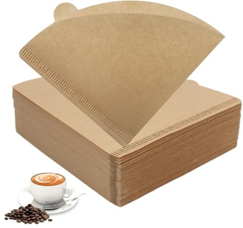 Rairsky 200 Pcs Disposable Coffee Filters, Coffee Filter Papers Size 2, Cone Filter Papers Filter, Unbleached Coffee Filters, Coffee Compatible with Dripper Coffee Machine