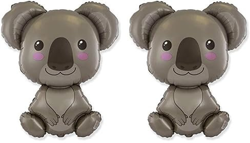 Ballonim Luftballon Koala Baby - XXL Riesenballon ca. 80 cm - Dekoration zum Geburtstag - Folienballon Happy Birthday Deko (Packung mit 2)