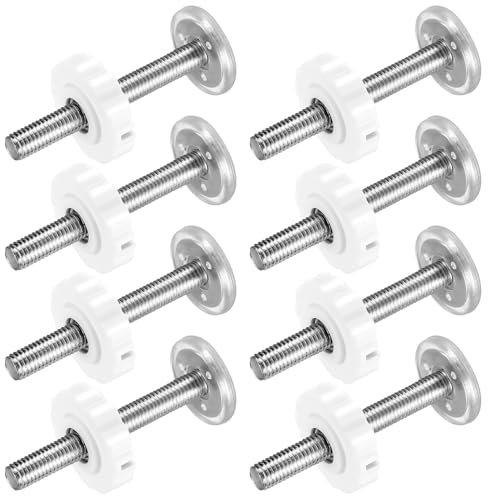 8 Baby Gate Extension Rods Kit: 4 Stair Gate Screws + 4 Baby Gate Wall Protector, Pressure Mounted Baby Gate Threaded Spindle Rods, Dog Safety Gate Wall Protector for Stair Gate Extension(White)