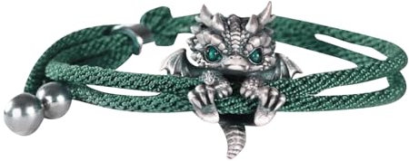 Niedliches Silbernes Drachenarmband, Silbernes Drachenarmband Für Frauen, Silbernes Drachenarmband Mit Seil, Drachenaugen In Verschiedenen Farben, Geeignet Für Kindergeburtstagsgeschenke, Freundinnen