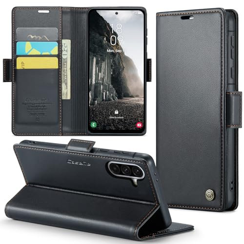Phernykas Funda para Samsung Galaxy A56 Libro Case, Cierre Magnético Función Soporte Bloqueo RFID Proteccion Flip Wallet Carcasa Móvil para Samsung A56 Funda, Negro