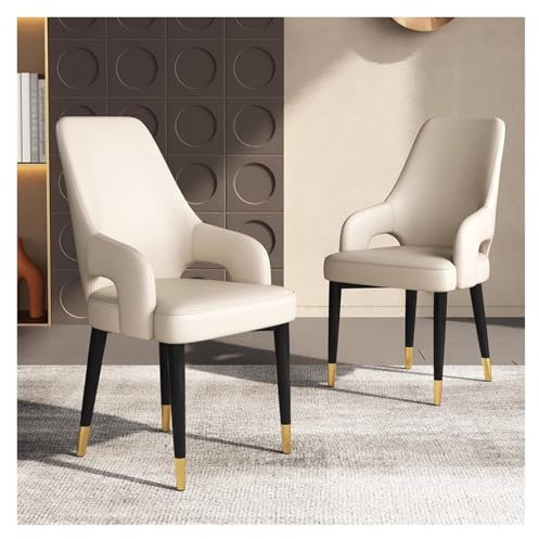 MEHWSAR Moderner Akzentstuhl, Esszimmerstühle mit Armlehne, Ledersessel, Küchen- und Esszimmerstühle, Beistellstühle, Schminkstuhl for Wohnzimmer, Lounge, Büro(2pcs)