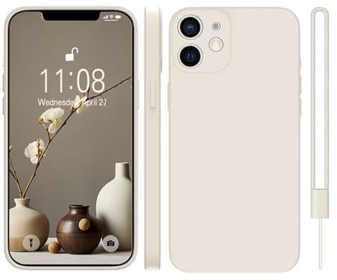 KPPIT for iPhone 12 Pro Case 6.1 inch,Ultra Slim Soft Gel Anti-Scratch,Microfiber Lining,Rubber for iPhone 12 Pro Case Silicone Shockproof Cover,Beige