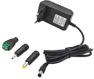 JZK 12V 1A Netzteil, 12V 1000mA AC/DC Ladegerät, Ersatz-Netzteil mit 3 Steckern für LED 5050/3528 Lichtleiste, Router, Alarmanlage