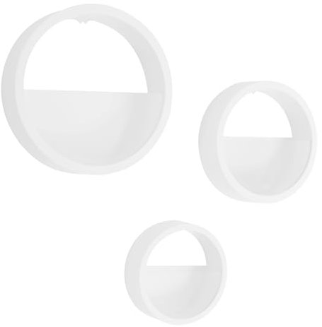 Dokiiovo Wandvasen Set, 3-teilig Wand-Pflanzgefäß Hängende Blumentöpfe Dekoratives Pflanzgefäß, Übertopf Wandmontage für Sukkulenten Kunstpflanzen Luftpflanzen Kakteen Zimmer Balkon Garten (Weiß)