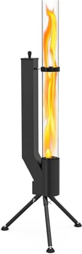 Pelletofen 147 cm – rauchfreie Holzpelletheizung für den Außenbereich, ideal für Terrasse, Garten, Camping und Picknicks – Feuerstelle im Freien für Hinterhof, Lagerfeuer und Kamin