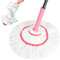 XXFLOWER Balai serpillère avec fonction d'essorage, avec puissance d'aspiration exceptionnelle, pour nettoyage des sols, 145 cm, rose