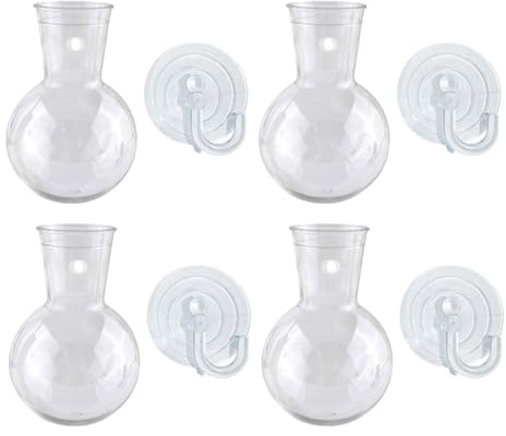 Transparente Acryl-Vase zum Aufhängen an der Wand, Hydrokultur-Pflanzenständer mit künstlerischem Saughaken, 2/4 Stück