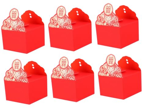 Hochzeitssüßigkeitenboxen aus Papier Rote 15 Stück für Feiern