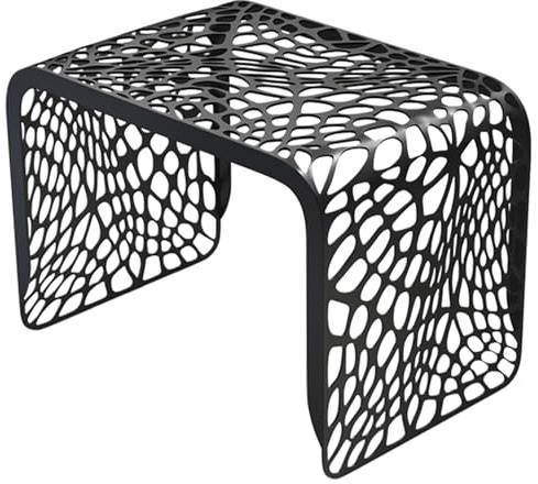 Moderne schwarze Metall-Eingangsbank, multifunktionaler Hocker für Schlafzimmer, Wohnzimmer und Outdoor-Dekoration, 55 cm, stilvoller Mitteltisch und Ankleidebereich