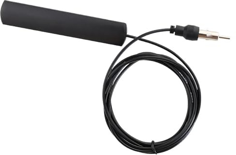 Okaywork Antenna auto, Antenna autoradio, Cavo 2m e Connettore DIN,85Mhz-112Mhz, Parabrezza Adesiva, Ideale per Auto Camion SUV