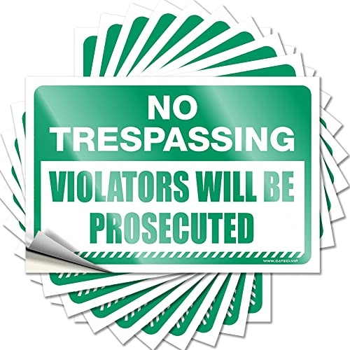 Lustiger Autoaufkleber No Trespassing Violators Will Be Prosecuted, lustiger Aufkleber, 10 Stück, Stoßstangen-Aufkleber, Motorradhelm-Aufkleber (6 x 9 cm)