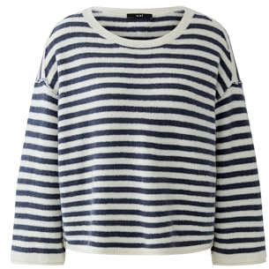 Oui Damen Pullover lässig geschnitten Gestreift