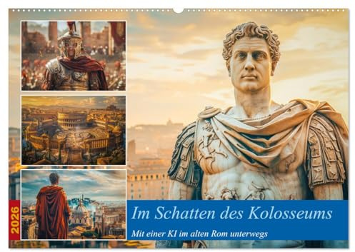 Im Schatten des Kolosseums (Wandkalender 2026 DIN A2 quer), CALVENDO Monatskalender: Tauche ein in die majestätische Pracht des alten Roms, wo die ... auf die Gegenwart trifft. (CALVENDO Orte)
