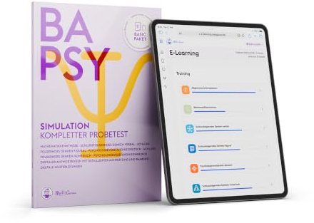 MedGurus BaPsy-DGPs 2026 Vorbereitung - Basic Paket – Simulationsbuch und E-Learning mit über 300 Übungsaufgaben zum Einstieg in die Vorbereitung auf den Studieneignungstest Psychologie