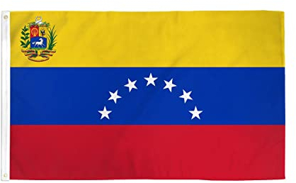 AZ FLAG - Bandera Venezuela Antigua Con Escudo - 90x60 cm - Bandera Venezuelana Con Armas 100% Poliéster Con Ojales de Metal integrados - 50g - Colores Vivos Y Resistente A La Decoloración