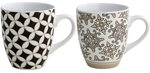 Brandani 53177 Alhambra Tazza, Set 2 pezzi, Stoneware multicolore