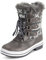 Polar Donna Mid Imbottito Termica Durevole Suola Di Gomma Impermeabile Inverno Neve Pelliccia Ecologica Stivales - Grigio cardy - UK4/EU37 - YC0634