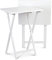 PJ Wood Side Table 2 Set 100% Wood, TV Tray Table, Folding Tables, Snack Table, Coffee Table, Table for Small Space, Living Room, Wood Frame, White Color