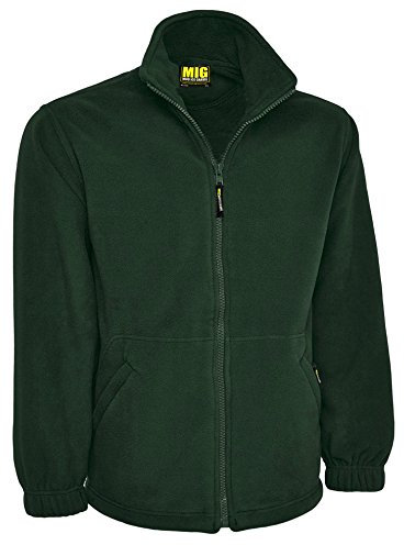 MIG - Mud Ice Gravel Mens Classic Fleece Jacket Coat Sizes XS to 4XL - Work Leisure Sports Casual (2XL - XXL, Bottle Green)