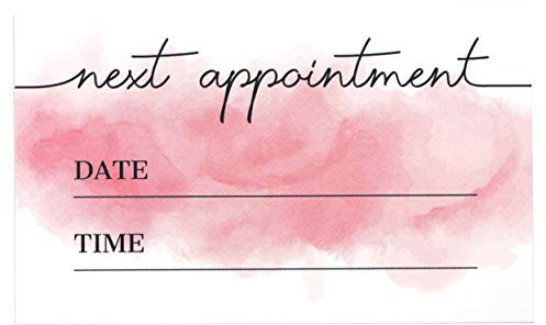 ABC Gift Shop 100 Appointment Card Watercolor Client Appointment Card Salon Appointment Card Makeup Artist Hair Stylist Nail Artist Beauty Care Pink,2*3.5in