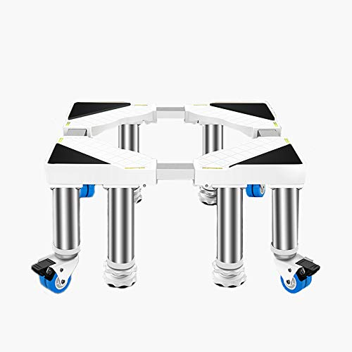 Waschmaschinen Untergestell Mit Rollen,Waschmaschinen Untergestell ,Podeste & Rahmen FüR KüHlschrank 4 Beine 4 DoppelräDer Mit Bremsen, (300 Kg Last)(blackTotal height:13.8in)