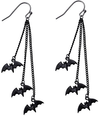 INSEET Halloween Thema Hängende Ohrringe Retro Exquisite Festival Fledermaus Muster Anhänger Ohrringe Gothic Style