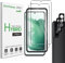 amFilm 2+2 Stück Hybrid Schutzfolie für Samsung Galaxy S22 5G mit Glas Kamera Objektivschutz, [Fingerabdruck ID kompatibel], HD Clear mit Easy Installation Tray