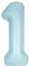 Unique Party 13891 - Palloncino Gigante Numero 1-86 cm - Celesti Opaco