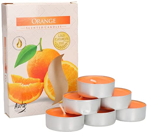KOTARBAU® 6er Pack Duftkerzen Teelichter Orange Duftteelichter Brenndauer 4 Stunden (Orange)