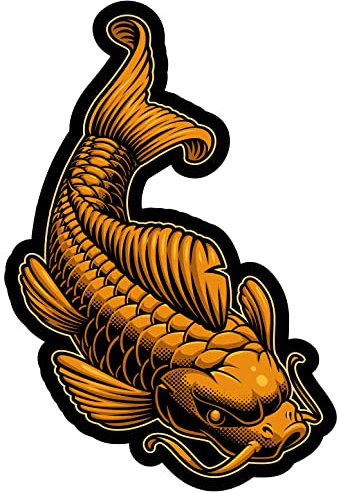 Japanischer Koi Karpfen Aufkleber Autoaufkleber für Motorrad Fahrrad Roller oder Auto Sticker Japan Koi Karpfen Gold Fisch (13x20cm Japanischer Koi Karpfen)