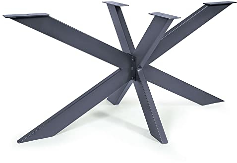 Magnetic Mobel Tischgestell Spider Tischbeine Kreuzgestell Schwerlast Tischkufen Stahl Metall Esstisch Schreibtisch Konferenztisch - Für Glastischplatten (Anthrazite, 120x70 cm)
