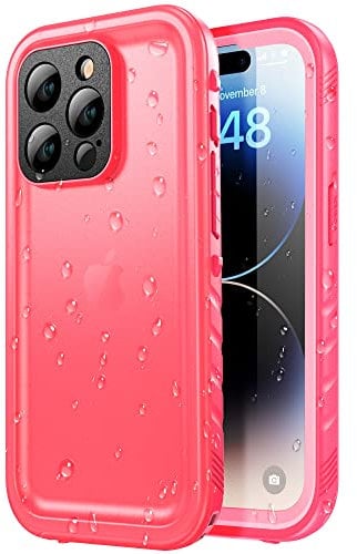 SPORTLINK für iPhone 14 Pro Wasserdicht Hülle - 360 Grad Outdoor Schutzhülle mit Kameraschutz Displayschutz [IP68 Waterproof] [6FT Fallschutz Hard Case ] Panzerhülle komplettschutz handyhülle Rosa