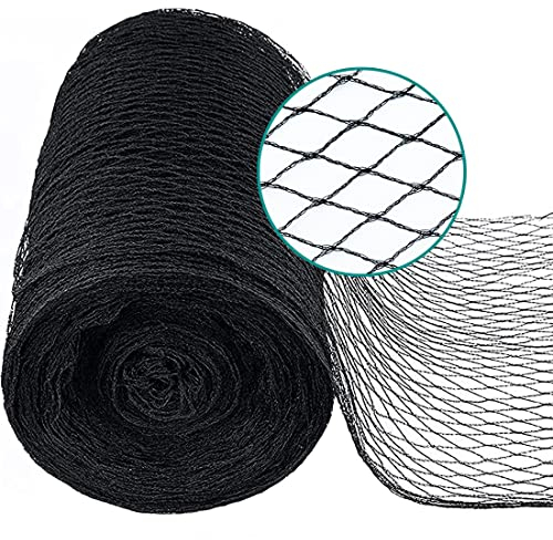 GRTHTATI Teichnetz Feinmaschig (10x10mm), 30g/m² Robust, Witterungs & UV-Beständig Vogelnetze Vogelschutznetz Engmaschig Gartennetz Laubnetz Obstbaumnetz Taubennetz Netz (Schwarz, 4m x 10m)