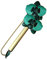 LES POULETTES BIJOUX - Broche Laiton Tube et Orchidées en Cuir - Turquoise