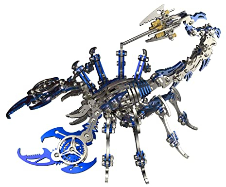 FANGZI 3D Metall Puzzle Skorpion König Kit 200 Teile Metall 3D Puzzle Modellbausatz, Adventskalender 2022 Puzzle Erwachsene Geschenk Ornamente Metall Skorpion 3D Puzzle Kit-Blau