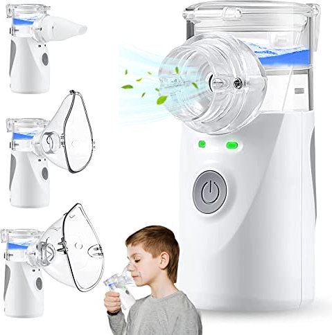 Sentasi Inhalationsgerät für Erwachsene - Inhalator Kinder Inhaliergerät Baby Tragbar Vernebler Mesh Nebulizer mit 2 Maske und Mundstück Wirksam bei Erkältungen Asthma Atemwegserkrankungen