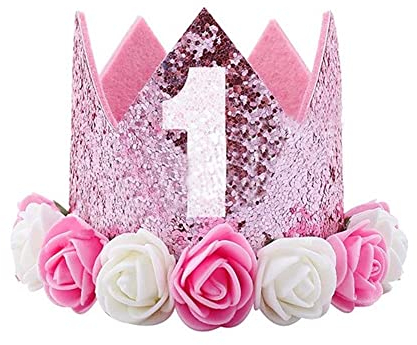 Voarge 1 Jahr Geburtstag Baby Krone, Geburtstag Krone Baby Geburtstagskrone Haarband Haarschmuck, Haarschmuck Stirnband Haarband Für Babys,lila